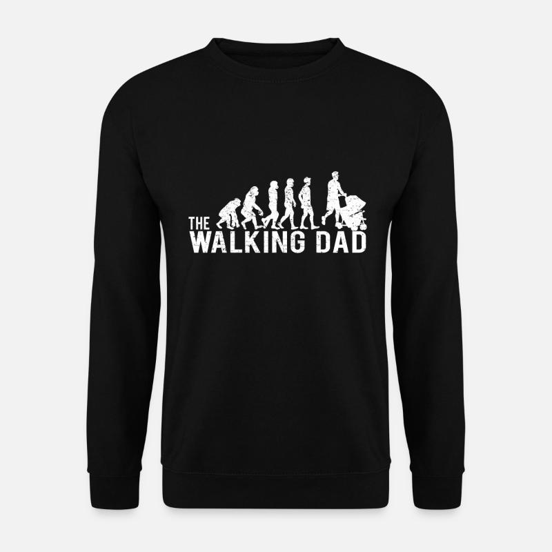 Kinderwagen schieben Evolution Mann Dad Geschenk - Unisex Pullover - Schwarz