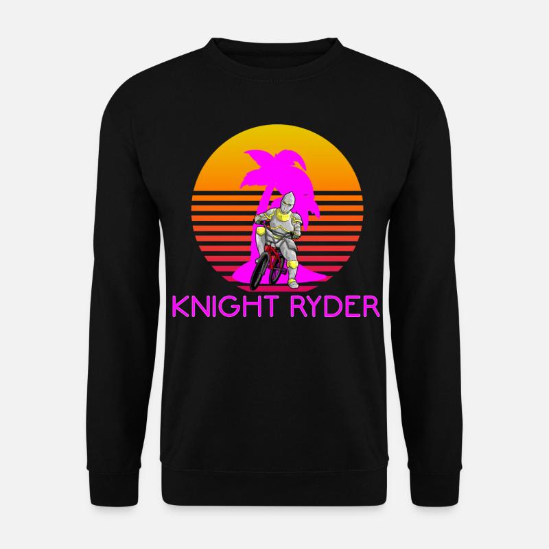 KNIGHT RYDER - MEDIEVAL BMX BIKER RETRO SUNSET 80s - Unisex Sweatshirt - black