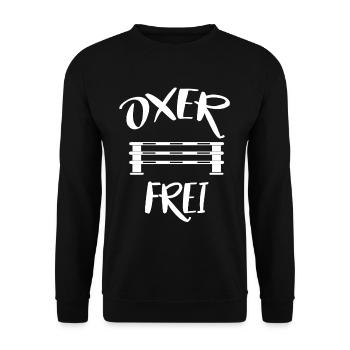 Oxer Frei Pferde Liebhaber Sport Springreiten - Unisex Pullover - Schwarz - Vorne - Alina (178cm) & Michal (187cm)