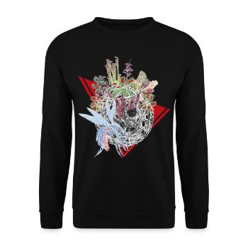 Planet of carnivorous plants in color - Unisex Sweatshirt - black - Front - Alina (178cm) & Michal (187cm)