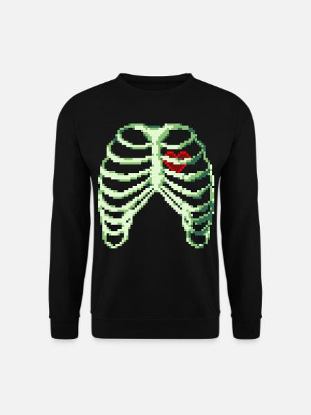 8bit Heart - Unisex Pullover - Schwarz