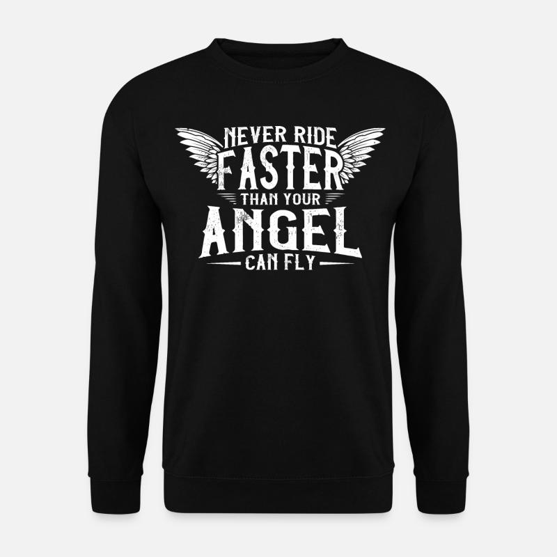 biker spruch engel flügel - Unisex Pullover - Schwarz