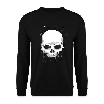 T-shirt de cadeau de crâne de crâne de Halloween - Sweat-shirt Unisexe - noir - Devant - Alina (178cm) & Michal (187cm)