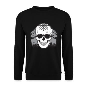 T-shirt de cadeau de crâne de Halloween - Sweat-shirt Unisexe - noir - Devant - Alina (178cm) & Michal (187cm)