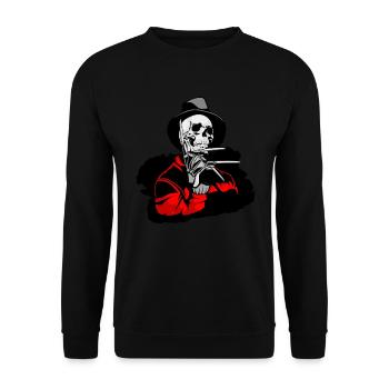 Halloween Freddy Kruger Horror Gift T-Shirt - Unisex Sweatshirt - black - Front - Alina (178cm) & Michal (187cm)