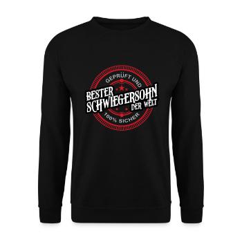 Bester Schwiegersohn Der Welt Coole Geschenkidee - Unisex Pullover - Schwarz - Vorne - Alina (178cm) & Michal (187cm)