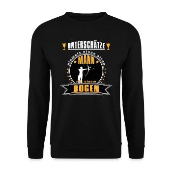 Alter Mann Bogen - Unisex Pullover - Schwarz - Vorne - Alina (178cm) & Michal (187cm)