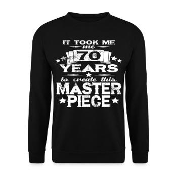 70th birthday saying - Unisex Sweatshirt - black - Front - Alina (178cm) & Michal (187cm)