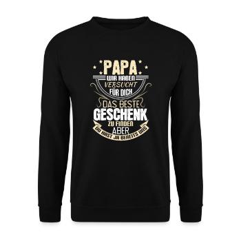 Dad best gift saying gift idea - Unisex Sweatshirt - black - Front - Alina (178cm) & Michal (187cm)