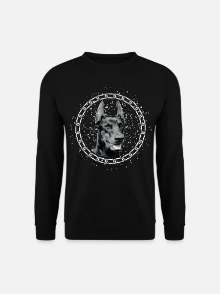 Dobermann als Portrait - Unisex Pullover - Schwarz