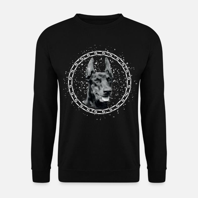Dobermann als Portrait - Unisex Pullover - Schwarz