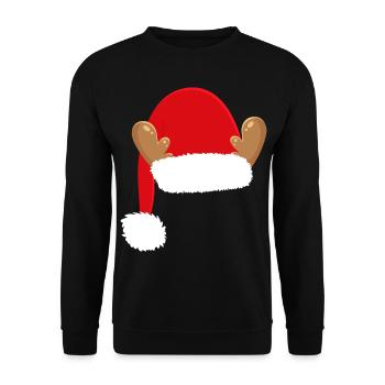 Christmas Nicholas Cap - Unisex Sweatshirt - black - Front - Alina (178cm) & Michal (187cm)