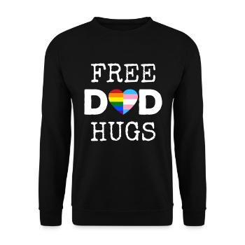 Free Dad Hugs II - Rainbow Gay Trans Pride - Sweat-shirt Unisexe - noir - Devant - Alina (178cm) & Michal (187cm)
