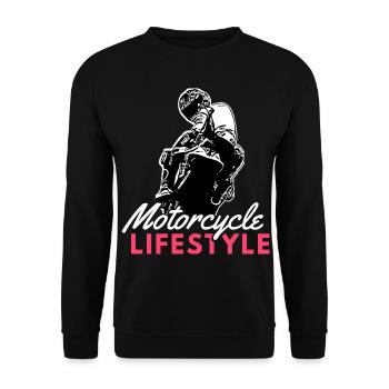 Motorcycle Lifestyle / Motorcycle / Motorcycles biker - Unisex Sweatshirt - black - Front - Alina (178cm) & Michal (187cm)