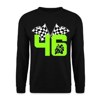 Moto numéro 46 Drapeaux de course Motorsport - Sweat-shirt Unisexe - noir - Devant - Alina (178cm) & Michal (187cm)