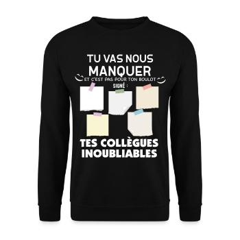 Collègue Départ collègue humour entreprise - Sweat-shirt Unisexe - noir - Devant - Alina (178cm) & Michal (187cm)