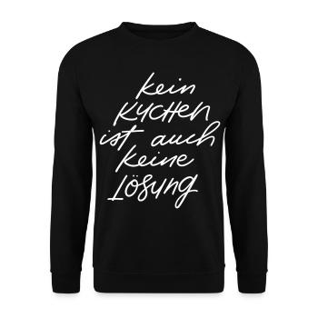 Kein Kuchen ist auch keine Lösung - Unisex Pullover - Schwarz - Vorne - Alina (178cm) & Michal (187cm)
