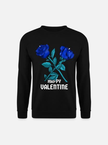blaue Rose, blaue Rosen, Valentinstag, Besonderes - Unisex Pullover - Schwarz