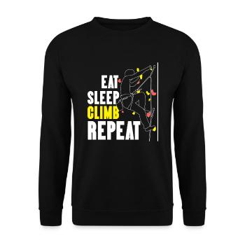 Climbing Climbing Free Climbing Mountain Sport Gift - Unisex Sweatshirt - black - Front - Alina (178cm) & Michal (187cm)