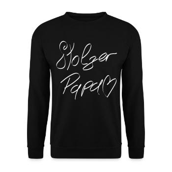 Stolzer Papa - Unisex Pullover - Schwarz - Vorne - Alina (178cm) & Michal (187cm)