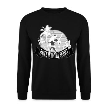 Fête sur la plage Danser sous les palmiers Hibiscus - Sweat-shirt Unisexe - noir - Devant - Alina (178cm) & Michal (187cm)
