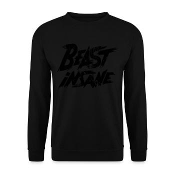 Beast Insane Gym Weight Training Sports Saying - Unisex Sweatshirt - black - Front - Alina (178cm) & Michal (187cm)