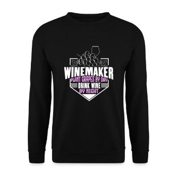 Wine Viticulture Wine Sale Vines Winegrowers - Unisex Sweatshirt - black - Front - Alina (178cm) & Michal (187cm)