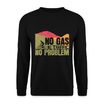 No Gas No Traffic No Problem Bike MTB Gift - Unisex Sweatshirt - black - Front - Alina (178cm) & Michal (187cm)