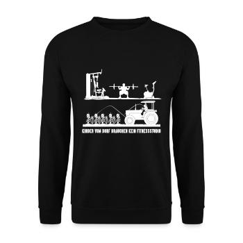 Gardening Funny Muscle Training Saying Gardening - Unisex Sweatshirt - black - Front - Alina (178cm) & Michal (187cm)