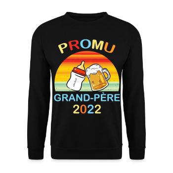 Promu grand-père 2022 - Sweat-shirt Unisexe - noir - Devant - Alina (178cm) & Michal (187cm)