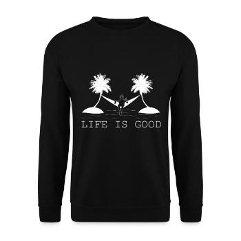 Summer Junkie Heat Sun Worshipper Gift - Unisex Sweatshirt - black - Front - Alina (178cm) & Michal (187cm)