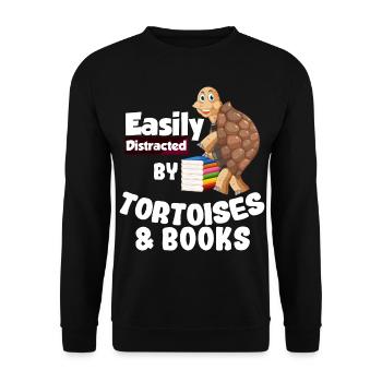 Turtle Books | Tortoise Gift Idea - Unisex Sweatshirt - black - Front - Alina (178cm) & Michal (187cm)