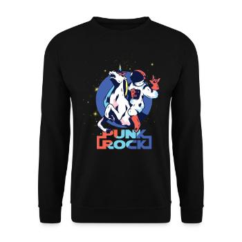 Punkrock Musik Punker Punkrock Irokesenschnitt - Unisex Pullover - Schwarz - Vorne - Alina (178cm) & Michal (187cm)