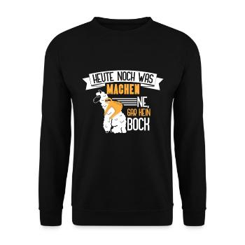 Faulenzen Chillen lustiges Motiv Faultier Spruch - Unisex Pullover - Schwarz - Vorne - Alina (178cm) & Michal (187cm)