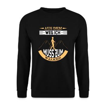 Coole Frauen gehen walken Spruch Sport Geschenk - Unisex Pullover - Schwarz - Vorne - Alina (178cm) & Michal (187cm)