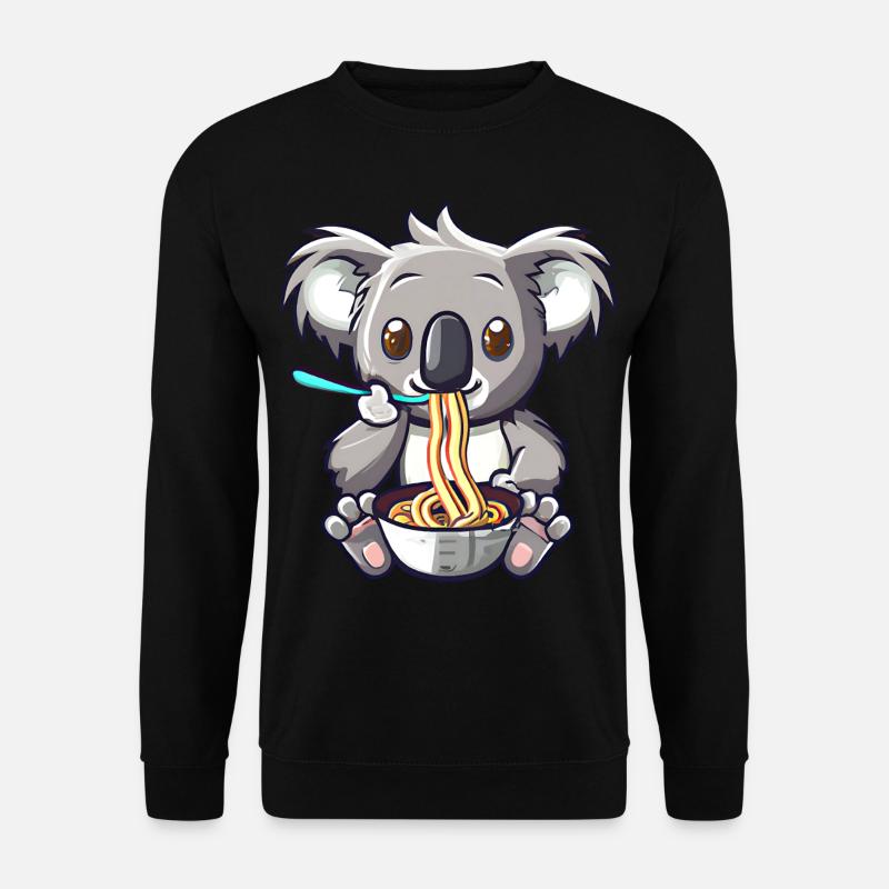Koala eats ramen noodles - Unisex Sweatshirt - black