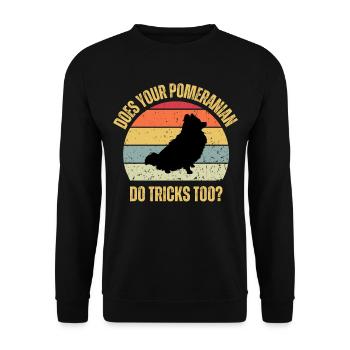 Does Your Pomeranian Do Tricks Too - Unisex Sweatshirt - black - Front - Alina (178cm) & Michal (187cm)