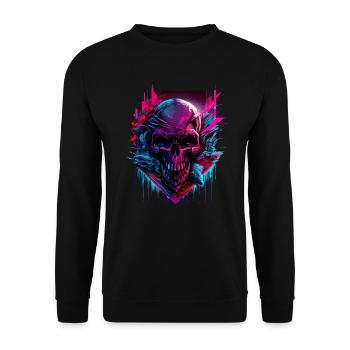 Skull Colorful Cloud - Unisex Pullover - Schwarz - Vorne - Alina (178cm) & Michal (187cm)