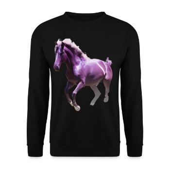 Cheval coloré - Sweat-shirt Unisexe - noir - Devant - Alina (178cm) & Michal (187cm)