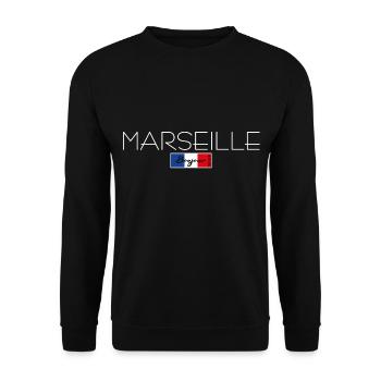 MARSEILLE FRANKREICH URLAUB SOMMER PARTY (w) - Unisex Pullover - Schwarz - Vorne - Alina (178cm) & Michal (187cm)