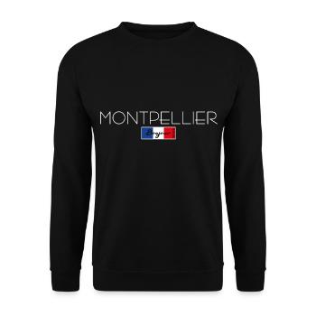 MONTPELLIER FRANKREICH URLAUB SOMMER PARTY (w) - Unisex Pullover - Schwarz - Vorne - Alina (178cm) & Michal (187cm)