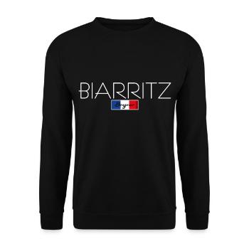 BIARRITZ FRANCE HOLIDAY SUMMER PARTY (w) - Unisex Sweatshirt - black - Front - Alina (178cm) & Michal (187cm)