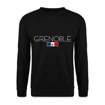 GRENOBLE FRANCE HOLIDAY SUMMER PARTY (w) - Unisex Sweatshirt - black - Front - Alina (178cm) & Michal (187cm)