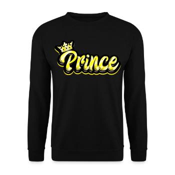Cool Prince motif with crown - Unisex Sweatshirt - black - Front - Alina (178cm) & Michal (187cm)