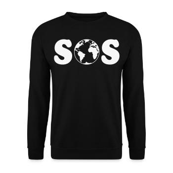 SOS – Earth Overshoot Day / Climate Change (W SVG) - Unisex Sweatshirt - black - Front - Alina (178cm) & Michal (187cm)