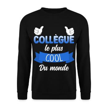 Collègue Homme Cadeau Sympa - Sweat-shirt Unisexe - noir - Devant - Alina (178cm) & Michal (187cm)
