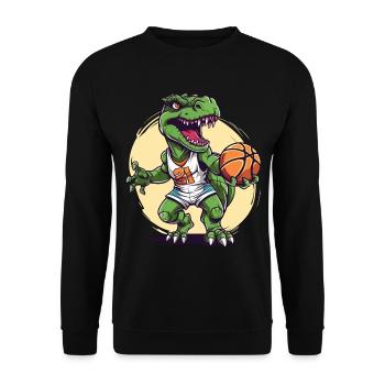 Basketball Dinosaure T-Rex Player Sports Cartoon - Sweat-shirt Unisexe - noir - Devant - Alina (178cm) & Michal (187cm)