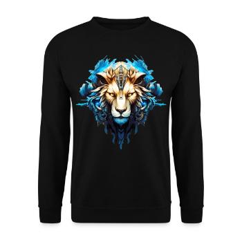 Power animal lion - Unisex Sweatshirt - black - Front - Alina (178cm) & Michal (187cm)
