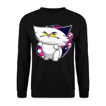 Crazy Cat - Unisex Sweatshirt - black - Front - Alina (178cm) & Michal (187cm)