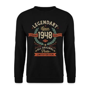 Legendary Since 1948, All Original Parts - Unisex Sweatshirt - black - Front - Alina (178cm) & Michal (187cm)